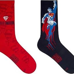 Justice League Superman Men's Crew Socks | Navy Blue, Red | Pack of 2-image-36