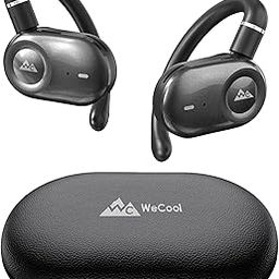 WeCool Moonwalk M3 Open Ear Earbuds Wireless with Multi-Angle Adjustment, Bluetooth 5.4 Ows Earphones with Call Noise Reduction, Ear Safe Headphones with Mic, 80Hrs Playback, IP55 Waterproof (Black)-29