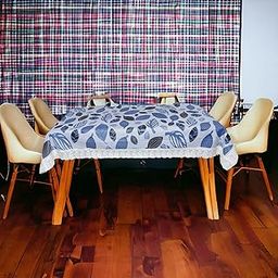 MOPAK DECOR Blue Black Leaf Printed Waterproof Table Cover | 60x90 Inch | Elegant Dining Cloth-picture-32