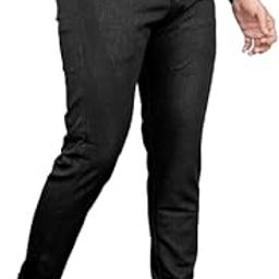 INDICLUB Lightweight Black Linen-Blend Trousers for Men-image-0
