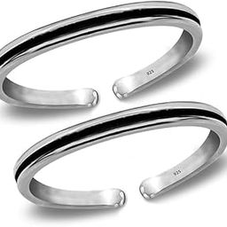 Flaneur GLobal Formerly Graceful Band Design Silver Toe Rings in Pure 92.5 Sterling Silver for Women-image-36