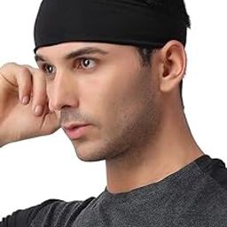 Running Headbands for Men Sweatbands Sports Sweat Bands Mens Workout Thin Fitness Gym Yoga (Black)-image-22