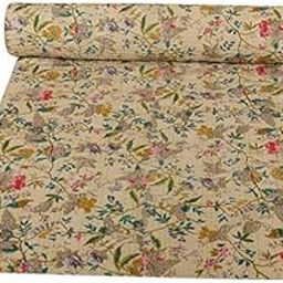 Textile Work Creations Handmade Birds Bedcover Bedspread Kantha Quilt Indian Bedding Blue Grey Handmade Throw Tapestry Handmade Pure Cotton Quilted Bedding 90 x 108-image-75