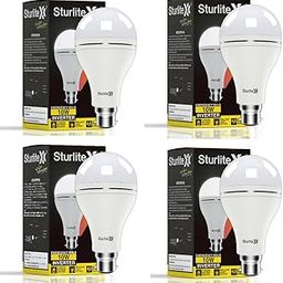 Sturlite Inverter 10W LED Emergency Bulb| Bright Rechargeable Bulb| 3Hrs Battery Backup| CRI Tech and B22 Base Energy Efficient Lighting (Pack of 4)-10