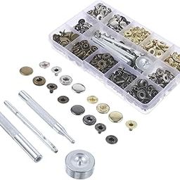 Gadpiparty 120-Piece Leather Snap Button Kit 12.5mm Metal Snaps in 4 Colors Includes 4 Setting Tools for Clothing Jackets Jeans Bracelets and Bags-image-16