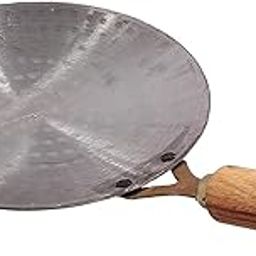 RJ kitchenware Store Pure Iron Tawa Heavy Base for Roti/Chapati/Chapati with Wooden Handle Roti-23