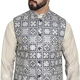 Since 1958 Men's Premium Silk Box Embroidered Nehru Jacket-picture-31