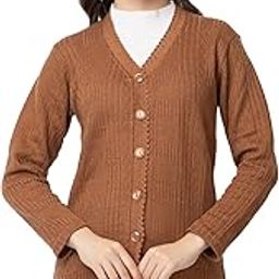 Women's Warm Woolen Cardigan - Stylish Full Sleeve Knitwear for Winter, Cozy & Elegant Sweater-image-4