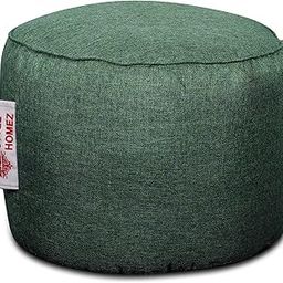 Style Homez ORGANIX Collection, Round Poof Bean Bag Ottoman Stool Large Size Green Color in Organic Jute Fabric, Cover Only-image-56