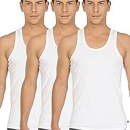 Men's 100% Cotton White Vests (Pack of 3)-picture-33