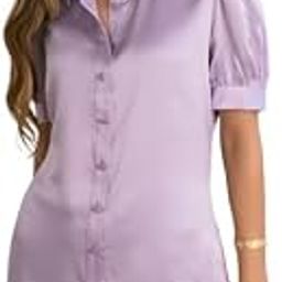 Women's Satin Solid Half Sleeves Regular Fit Casual Shirt-image-77