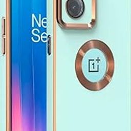 Apurb Store for OnePlus Nord CE 2 (5G) Case Cute with Logo Window for Women Girls Luxury Bling Plating Shockproof Soft TPU Back Bumper Camera Lens Protection for OnePlus Nord CE 2 (5G) (Mint)-2