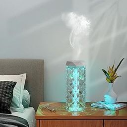 ZORVY Humidifier for Room Cool Mist Aroma Air Diffuser LED Crystal Acrylic 7 Colorful Rose Light Effect Fragrance Touch Night Light Office Bedroom Diamond Night Light for Kids, (Pcs-1).-98