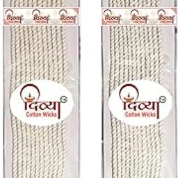 Akhand Jyot Batti for Pooja || Pure Cotton Wicks || Lambi Batti for Diya || Pack of 2 || Size : 12 Inch || Color : White-image-56
