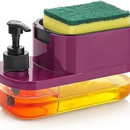 Clazkit 3 in 1 Dishwashing and Handwash Liquid Soap Dispenser, Dishwasher Pump Dispenser with Sponge Holder, Kitchen Soap Dispenser for Sink Corner, Wash Basin, Countertop (3 in 1 Dispenser)-image-46