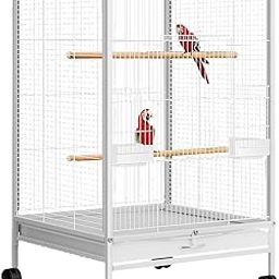 Killerwhale 30-Inch Large Bird Cage, Heavy-Duty Metal Parrot Cage with Rolling Stand, Spacious for Macaws, Cockatiels, Budgies, Lovebirds, Finches, Canaries & Pigeons, Indoor/Outdoor Pet Bird Aviary-image-10