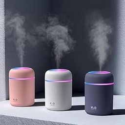Humidifier for Room Moisture 300ML 26dB Air Humidifier, Decorative Air Humidifier for Home, humidifier for Room with Colorful Ambient Lighting, Personal Desktop Humidifier(Multicolor)-image-2