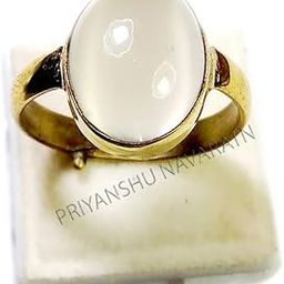 Certified 1 Pcs Moonstone Ring 7.77-8.88 Ratti ~ 7-8 Carat Unheated Untreated Natural Rainbow Panchdhatu Gold Plated Adjustable Ring for Men & Women-image-10