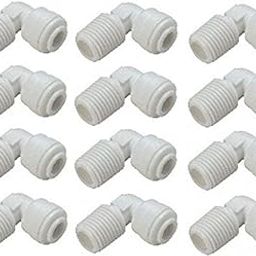 Elbow Connectors 1/4 Inch Qc X 1/4 Inch Thread For Ro Water Purifier Spare Part For Solid Filter Cartridge (Pack Of 12)-image-45