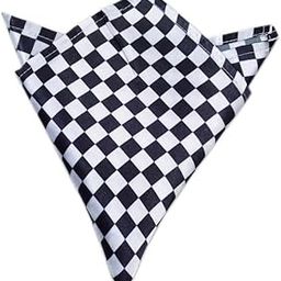 White and Black Checks Pocket Square for Men-image-89