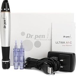 Dr. Pen Miss Ammy Multifunctional Electric Auto Professional A1 Dr.pen & 2pcs Thread Slot Blue ,Permanent Makeup Tattoo Pen For Eyebrow, Glossy Eyeliner MTS Beauty SPA Pen Silver Color-6