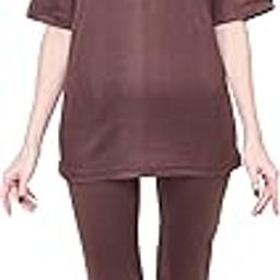 Soft Fleece Women's Cotton Half Sleeve Thermal Top and Trouser Set-image-16