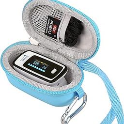 FBLFOBELI Hard Fingertip Pulse Oximeter Case, for Innovo Deluxe iP900AP/Zacurate Pro Series 500DL 500BL, for Small Children Blood Oxygen Monitor, 4.3x2.2x2.4 Inches, Case Only (Blue)-image-54