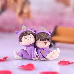 CraftVatika Romantic Cute Couple Love Purple Miniature | Valentines Day Birthday Romantic Gift for Girlfriend,Boyfriend,Husband,Wife, Decoration Gifts for Home Decor, Car Dashboard-image-22