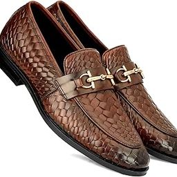 Premium Textured Slip-On Shoes with Gold Buckle Edition-image-87