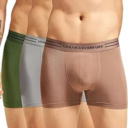 urban adventure Men's Anti Bacterial Premium Micro Modal Spandex Solid Trunks with No Marks Waistband - Moisture Wicking and StayFresh Treatment-picture-2