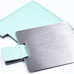 Ramkuwar Compact Stainless Steel Mirror Various Shaped Shatterproof Pocket Mirror with PU Leather Sleeve Mini Unbreakable Purse Mirror Portable for Travel Makeup Bag (Green_Square)-26