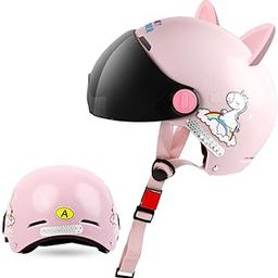 Proberos® Kids Bike Scooter Helmet Safety Helmet with Visor Adjustable Chin Strap Anti-impact Cushioning Helmet Cartoon Bunny Ear Unicorn Girls Bike Scooter Helmet Bicycle Helmet-18