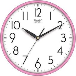 Ajanta Analog 12 Inches Step Movement Wall Clock for Home (Pink)-19