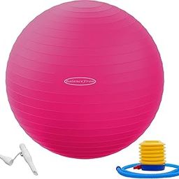 Elevon Yoga Exercise Ball, Anti-Burst and Slip Resistant Workout Ball - Yoga, Fitness, Core & Physical Therapy, Birthing Ball with Quick Pump, 2,000-Pound Capacity, Pink, 34-inch, XLL-image-98