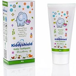 Kiddyshield Baby Toothpaste Strawberry for baby and kids |Natural strawberry Flavour | Active Freshness | SLS Free | Parabens Free | Kids Safe | Calcium Advantage Strengthens Gums & Enamel| Kids Plaque Removal (Pack of 1)-4