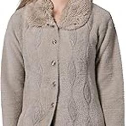 Lady Willington Women Woolen Neck Fur Collar Neck Self Design Heavy Hair Rainbow Cardigans Winter Wear Pure Wool Cardigans Long Cotty Fully Warm Cardigan Free Sizes-image-70