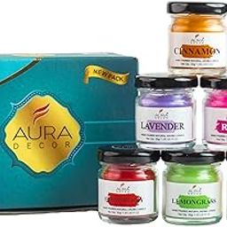 AuraDecor Fragrance Jar Candle Set of 6 || Fragrance Candles for Home || Scented Candles || Jar Candles || Fragrance Candle || Home Decoration(Paraffin Wax)-31