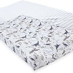 Touched by Nature Organic Cotton Changing Pad Cover, 2 Pack, Dino, One Size-image-4