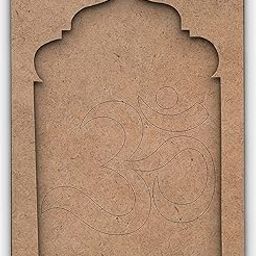 printfry OM Jharokha Design Premarked MDF Cutout for Craft Work Home Room Decor Artistic DIY Work L X H 21 X 30 CMS-image-88