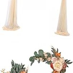 MERISHOPP Wedding Arch Drape Backdrop Curtain Wedding Arch Swags Decorations|Home & Garden|Wedding Supplies|Venue Decorations-image-51