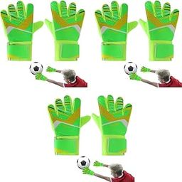 PROBEROS® Football Goalkeeper Gloves for Kids Children Teen with Adjustable Strap Anti-Slip Wrist Impact Protection Latex Palm Strong Grip Airculated Sweat Management Design Green Size-8 3PCS-image-33