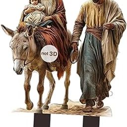 THE STYLE SUTRA Nativity Decorative Garden Stake 2D Xmas for Indoor Outdoor Landscape Bonsai Donkey-image-55