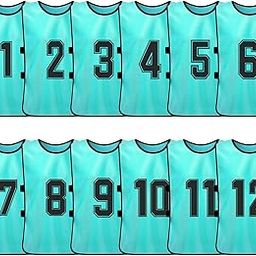 JUANZI Numbered Soccer Jerseys,12 PCS Adults Soccer Pinnies Quick Drying Football Team Jerseys Youth Sports Soccer Team Training Numbered Bibs Practice Sports Vest-image-40