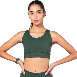 flexnest Women's Cotton Superflex Sports Bra - Lightly Padded, Wire-Free & Full-Coverage - (SBBL_PRT)-picture-42
