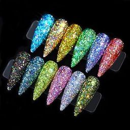 GAH 12 Colors Nail Art Glitter Dust Acrylic UV Gel Tips Tools Style-01-image-81