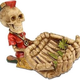 Urban Sajavaat Spooky Human Skull Ashtray Decorative Skulls & Skeletons Figurines As Gothic Smoking Room Decor Gifts for Smokers - Red-picture-13