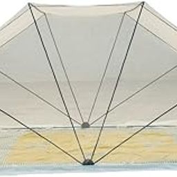 sai enterprises Poly Cotton with Lace Net Foldable Mosquito Net for Healthy and Sound Sleep (Off White)-32