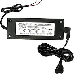 12v 16 CCTV Channel Power Supply Adapter, 16 Channel SMPS for CCTV, Security Cameras, Surveillance, Power Adapter, Power Supply with Overload and Short-Circuit Protection (Black)-24