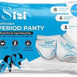 SIZI Disposable Period Panties for Women Leak Proof | 360° Protection | Overnight Comfort | Rash & Toxin Free | No Leakage| Period Panty- 9 Sanitary Period Pants (3XL)-image-84