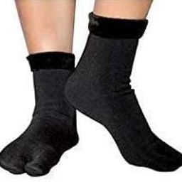 Drupe world Winter Warm Thumb Thermal Velvet Spandex Pile Lined Thick Fuzzy Toe Ankle Length Socks Women Girls - Pack of 2 Pair-image-0